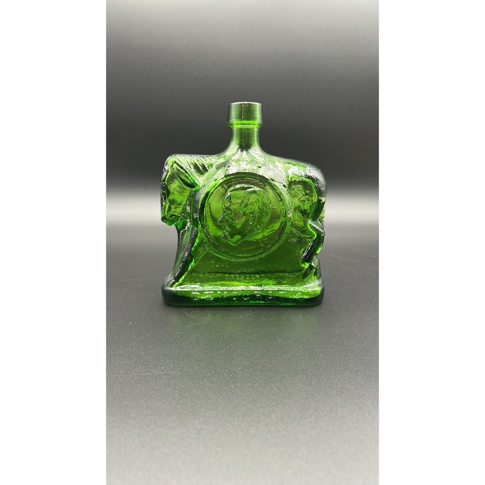 Vintage 1968 Democratic Campaign Muskie Glass Bottle.  00693